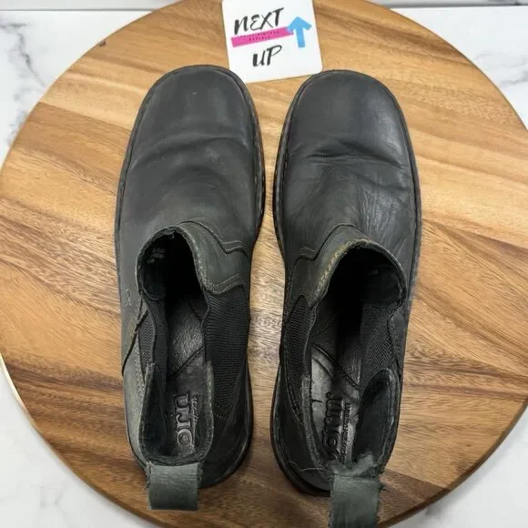 Men’s sz 11.5-Born Hemlock Boots Black Leather Chelsea Pull On Dress Casual Work - Picture 8 of 10